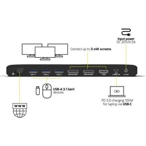 Port docking office USB-C, 2 x 4K , do 100W, 901910W slika 1