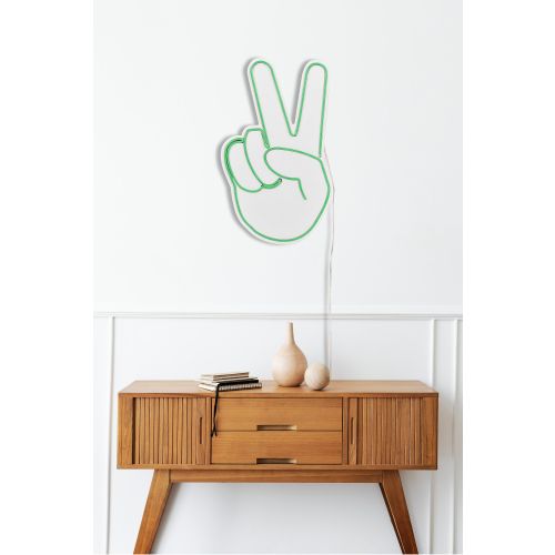 Wallity Ukrasna plastična LED rasvjeta, Victory Sign - Green slika 4