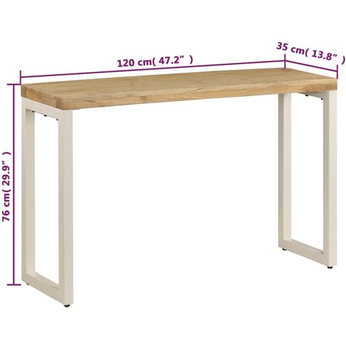 Konzolni stol 120 x 35 x 76 cm od masivnog drva manga i čelika slika 48