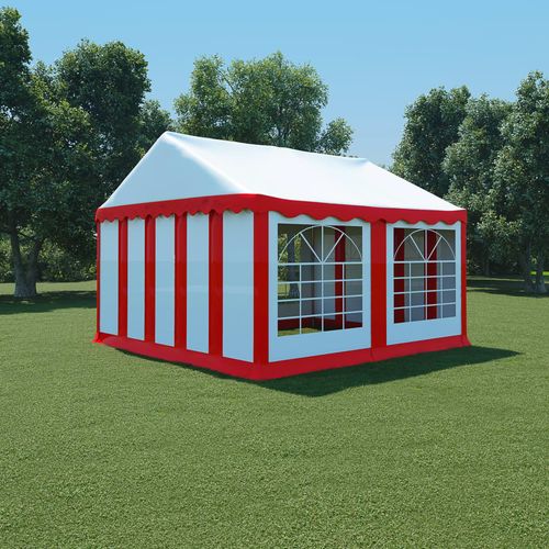 Vrtni šator od PVC-a 4 x 4 m crveno-bijeli slika 34
