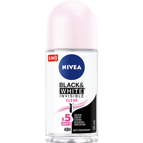 NIVEA Black&White Invisible Clear dezodorans roll-on 50ml slika 1