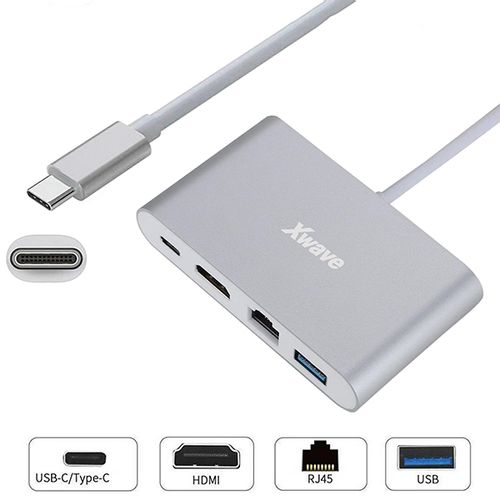 Xwave Adapter USB3.1 Tip-C M na HDMI,USB3.0,RJ45 F slika 2