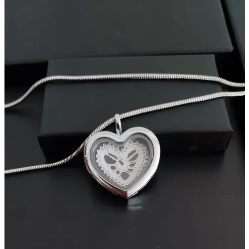 AnaDija ogrlica sa čipkom srce slika 1