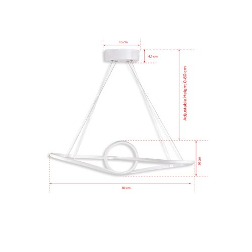 Canum White-White Light White Chandelier slika 7