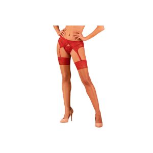 OBSESSIVE - LACELOVE STOCKINGS RED M/L