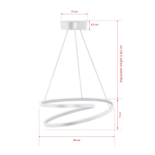 Whirpool - White, Yellow Light White Chandelier slika 4