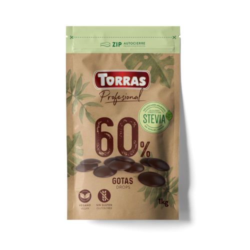 Torras Čokoladne Kapljice Za Kuhanje - Stevia bez glutena 1 Kg slika 1