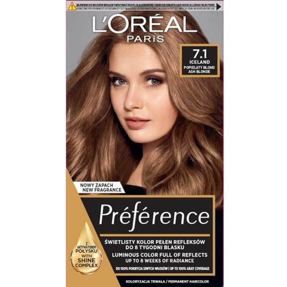 L'Oreal Paris Preference Farba za kosu 7.1 Iceland Ash Blonde slika 1