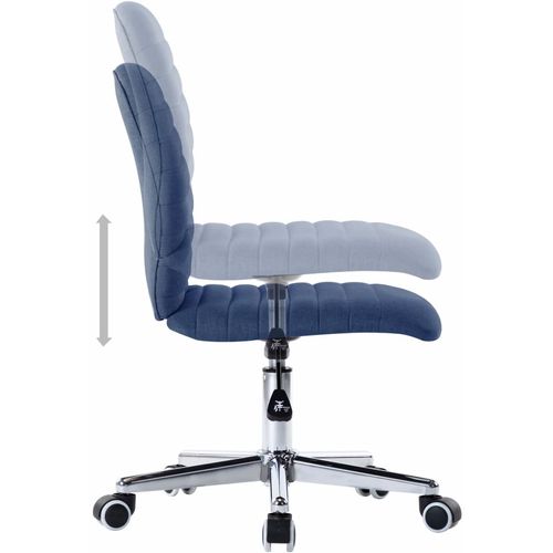Okretna uredska stolica od tkanine plava slika 11