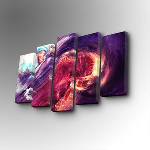 5PUC-110 Multicolor Decorative Canvas Painting (5 Pieces)