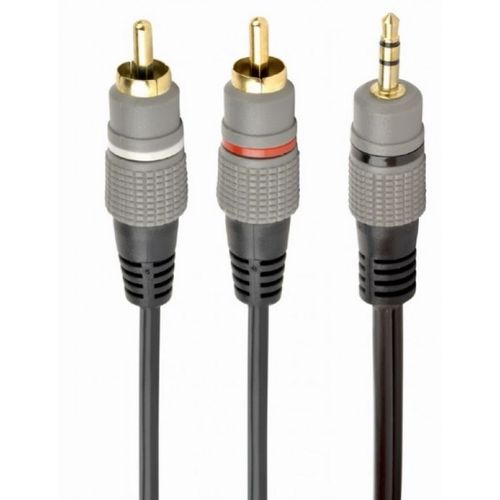 CCA-352-10M Gembird 3.5 mm stereo plug to 2*RCA plugs 10m cable, gold-plated connectors slika 1
