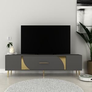 TV stalak Dekop2, boje antracit i zlatna