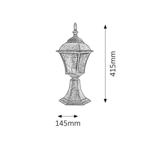 Rabalux Toscana spoljna lampa43cmE27 60W staro srebro IP43 Spoljna rasveta slika 2