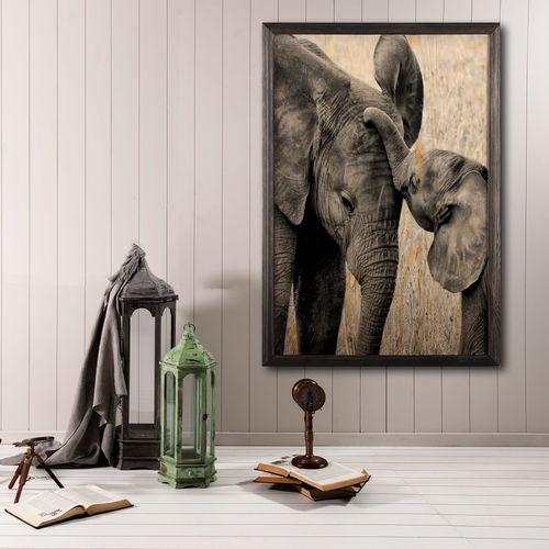 Wallity Drvena uokvirena slika, Elephant Baby slika 1
