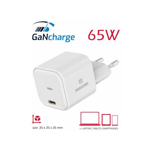 SWISSTEN punjač GaN 1x USB-C 65W POWER DELIVERY, bijeli slika 3