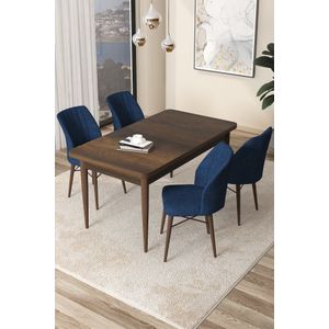 Arp - Baroque, Set Trpezarijskog Stola i Stolica u Mornarsko Plavoj Boji (5 Komada)