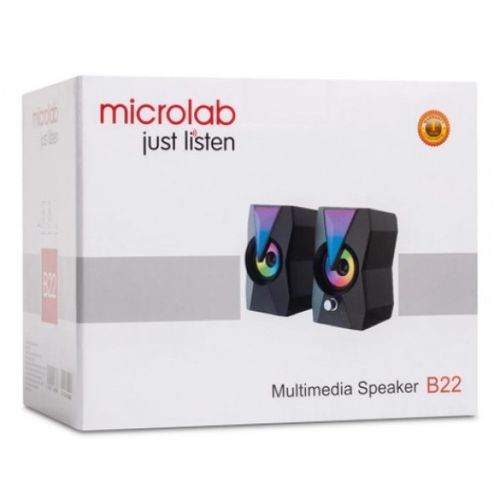 Microlab B22 * Stereo zvucnici black, 6W RMS (2 x 3W), USB power, 3,5mm RGB (829) slika 3