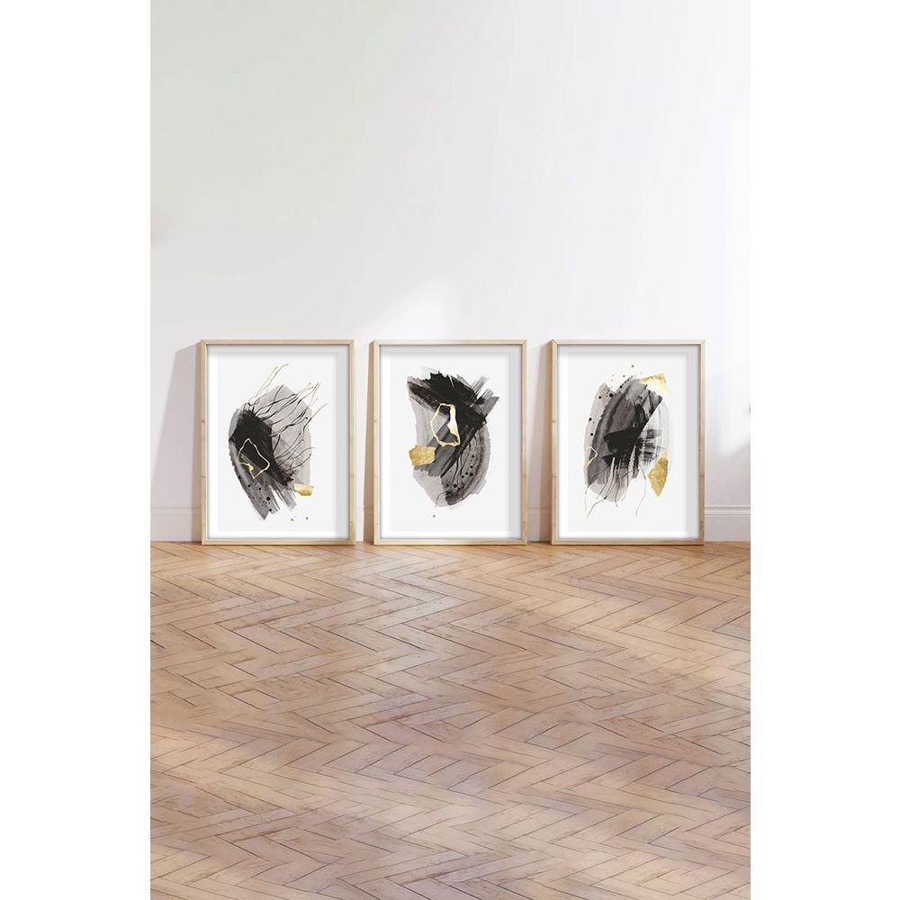 Huhu208 - Dekorativno Slikarstvo u Okviru od MDF-a, 50 x 70 cm, Višebojno (Set od 3 Komada) slika 4