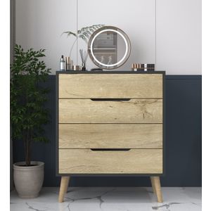 Flora - Komoda u Antracit i Safir Hrast boji