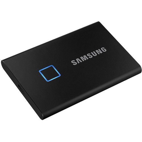 SAMSUNG T7 Touch 2TB External SSD, Read/Write: 1050/1000 MB/s, USB Type C-to-C and Type C-to-A cables, USB 3.2, black slika 1