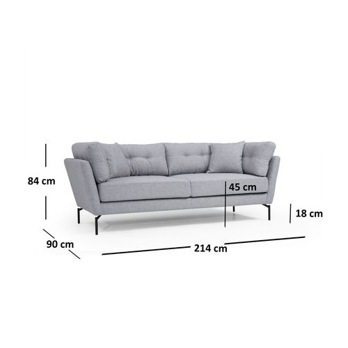 Atelier Del Sofa Trosjed, Sivo, Mapa 3 Seater slika 8