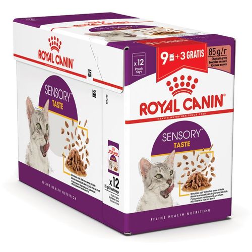 ROYAL CANIN FHN Sensory Taste, potpuna hrana za odrasle mačke, komadići u umaku 85 g, 9+3 vrećice Gratis slika 1