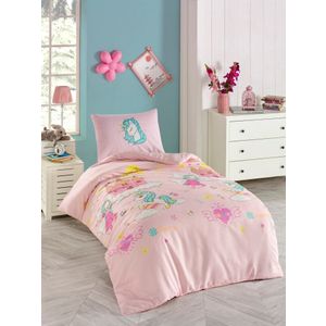 Set posteljine "Unicorn Dreams" za jednu osobu – roze, plava, bijela, žuta