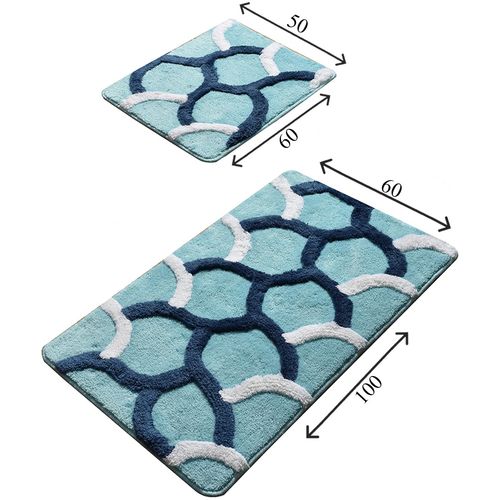 Elegant - Turquois Multicolor Acrylic Bathmat Set (2 Pieces) slika 3