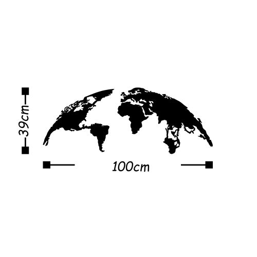 Wallity Metalna zidna dekoracija, World Map Small slika 3