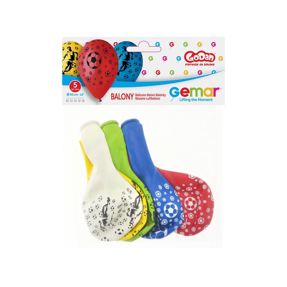 GoDan GS110-P152 Balon Fudbalski igrač 30cm, 5kom slika 2