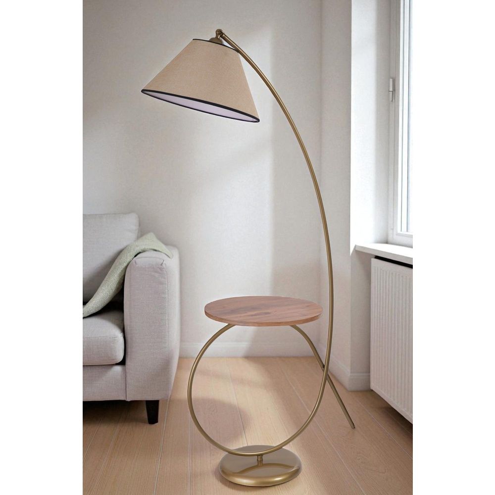 Opviq Podna lampa 446, bež, zlatna slika 1