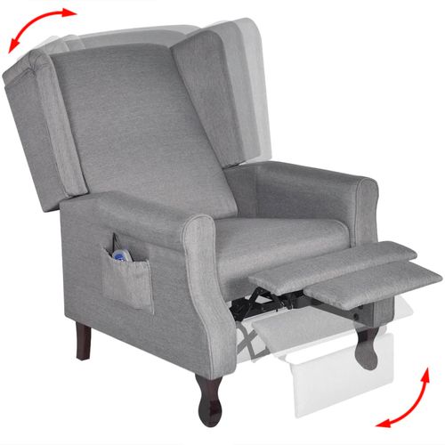 Fotelja za masažu od tkanine siva slika 14