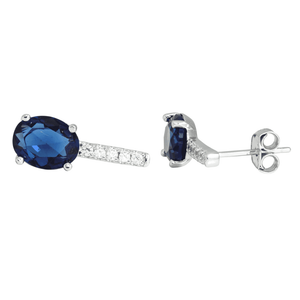 J&B Jewellery 925 Srebrne minđuše na šrafić 00025-Blue