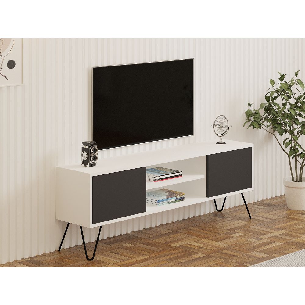 TV stalak Hare, bijela i antracit slika 3