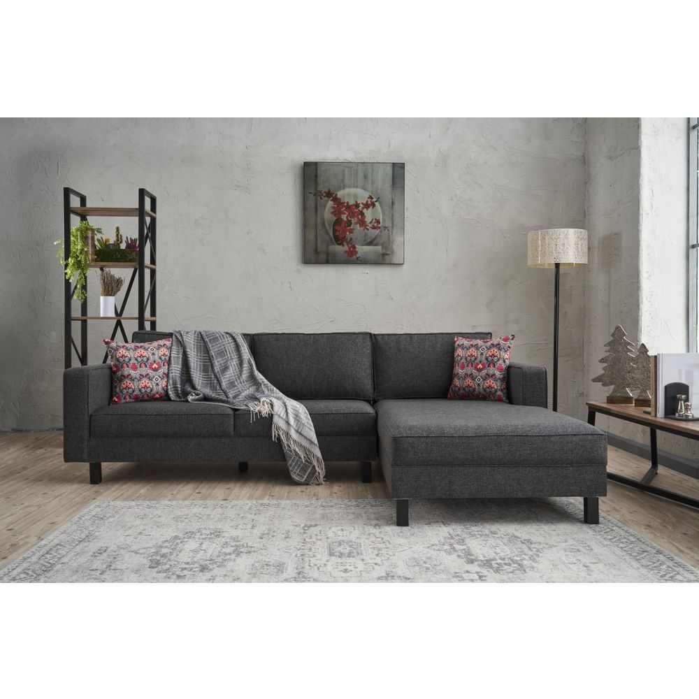Kale Linen Desni Kutni Sofa - Antracit slika 1