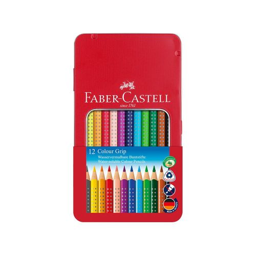 Drvene bojice Faber Castell Grip Sparkle pastel metalna kutija 1/12 201910 slika 1