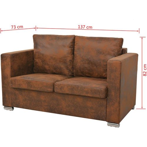 3-dijelni set sofa od umjetne brušene kože slika 24