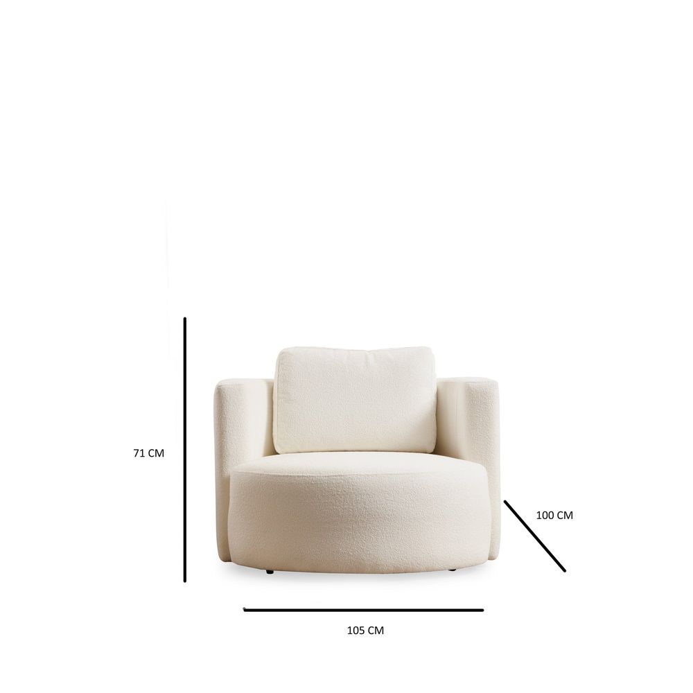 Asos Cream - Wing Cream Wing Fotelja slika 5