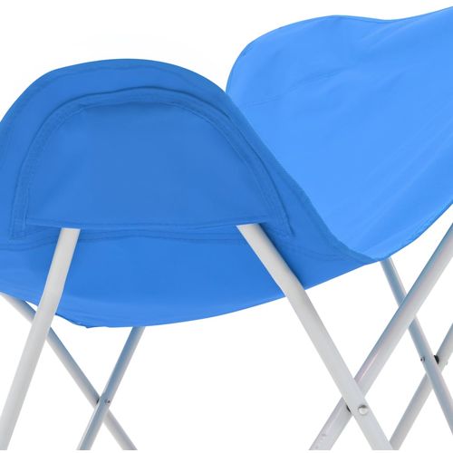 Stolice za kampiranje u obliku leptira 2 kom sklopive plave slika 35