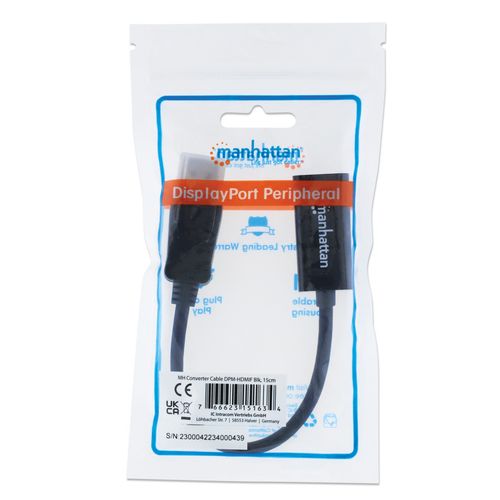 Adapter Manhattan 151634 DisplayPort/M - HDMI/F 1080p Crni slika 3