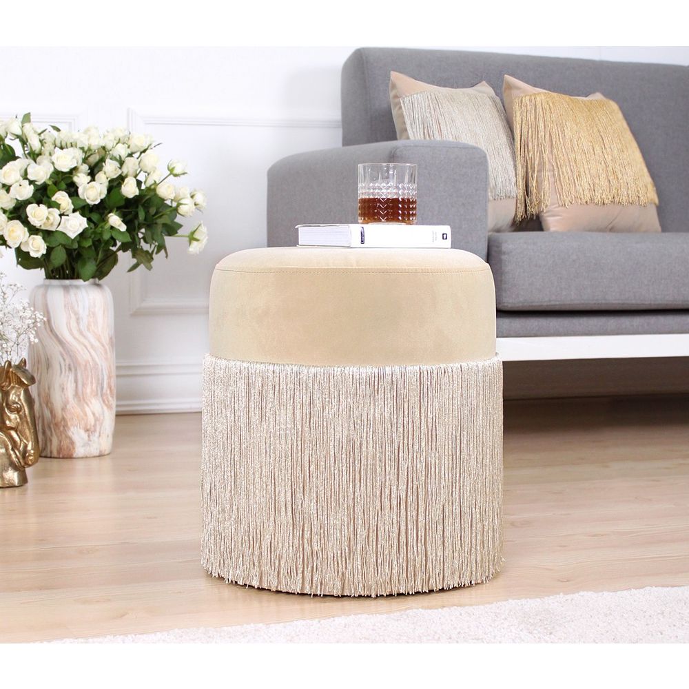 Merkur - Cream Cream Pouffe slika 2