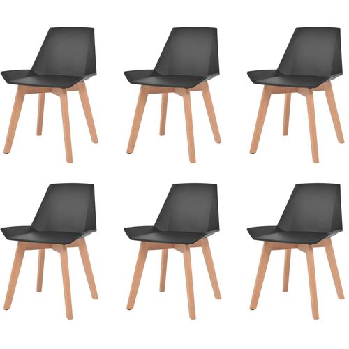 Blagovaonske stolice od plastike 6 kom crne slika 33