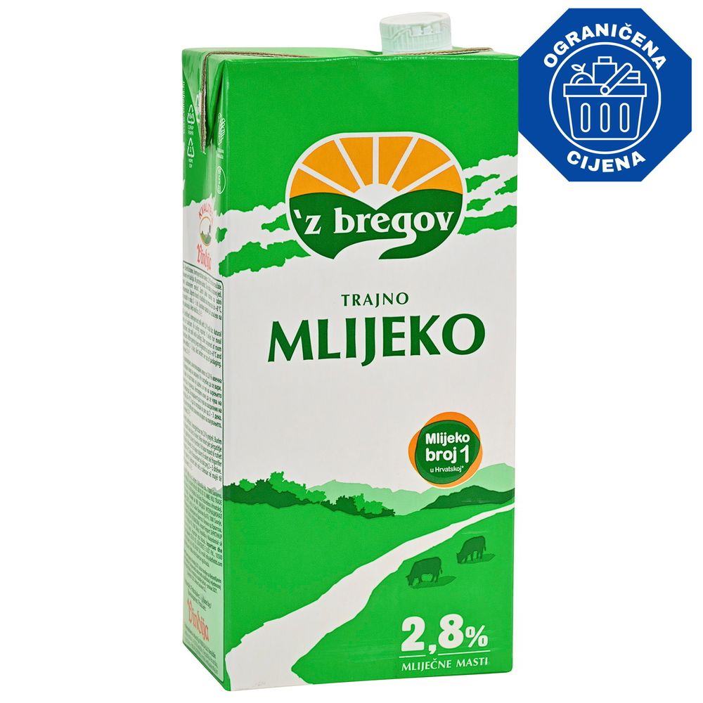 Z bregov trajno mlijeko 2,8% mm 2l s čepom slika 1