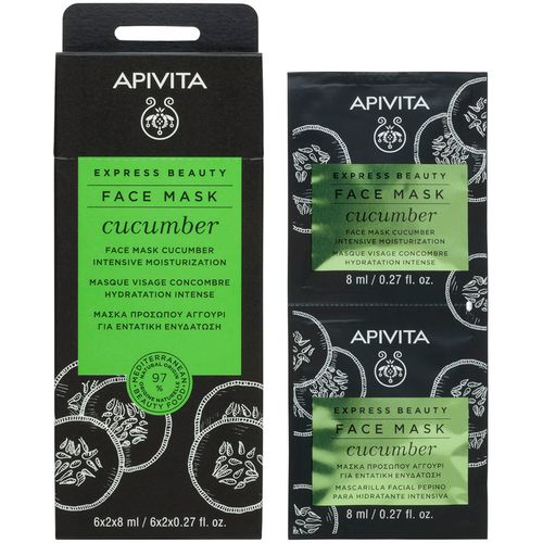 Apivita Express beauty maska za lice s krastavacem za intenzivnu hidrataciju, 2x8 ml slika 1