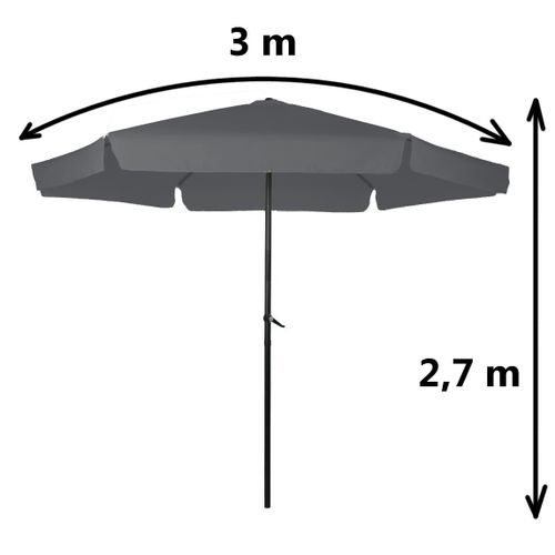 Vrtni suncobran sivi 300cm slika 5