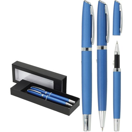 Set pisaći Toledo Wellington kemijska olovka i roler plavi slika 1