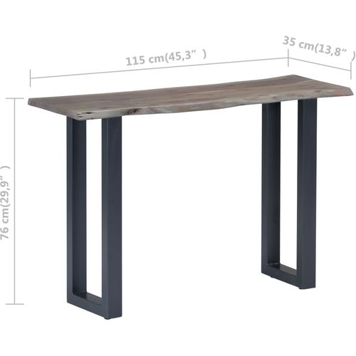 Konzolni stol od bagremovog drva i željeza sivi 115x35x76 cm slika 51