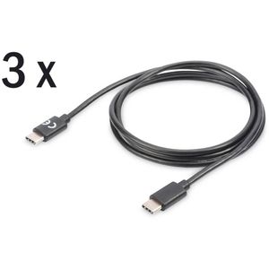 Digitus USB kabel USB 2.0 USB-C® utikač, USB-C® utikač 1.00 m crna sa zaštitom AK-880908-010-S