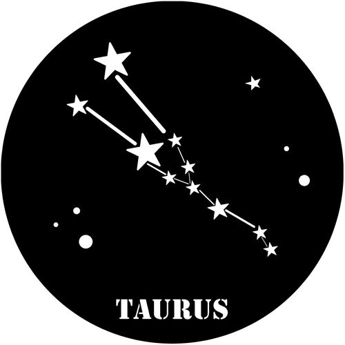 Wallity Metalna zidna dekoracija, Taurus Horoscope - Black slika 2