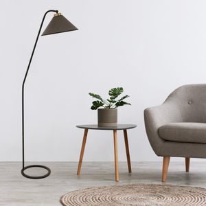 Delta Siyah Lambader Koyu Gri Başlıklı Anthracite Floor Lamp